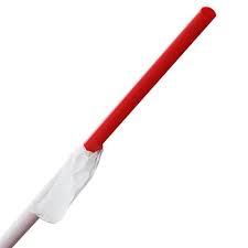 J1025RDXA2 JUMBO PAPER WRAPPED RED 10.25 INCH PLASTIC STRAW 2000/CS