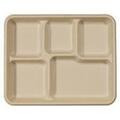 TR-SC-5C-LFS COMPOSTABLE FIBER 5 COMPARTMENT LUNCH TRAY 10X8.5X1 IN 400/CS
