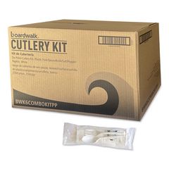 BWK6COMBOKITPP MEDIUM WEIGHT CUTLERY KIT WITH SALT AND PEPPER-WHITE 250/CS