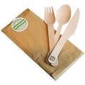 RWB0315 NATURAL BIRCH WOOD CUTLERY KIT WITH NAPKIN IN RECYCLED PAPER POUCH Case