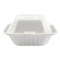 BWKHINGEWF1CM6 WHITE 6X6 BAGASSE FIBER CLAMSHELL 500/CS