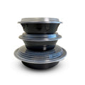 EMBL48R 48 OZ 9 IN BLACK ROUND CONTAINER WITH CLEAR LID 150/CS