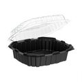 4669109 CF91011 CRISP FOODS 10.5 X 10 X 3.5 HINGED CONTAINER BLACK W/CLEAR LID Case