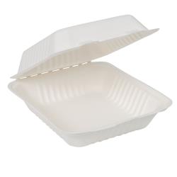 79000002 MOLDED FIBER WHITE CLAMSHELL 8X8X3 200/CS
