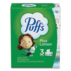 PGC39363PK PUFFS TISSUES WITH LOTION 124 SHEETS/3 BOXES 3/CS