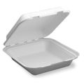 ES-B08 WHITE BAGASSE 8X8X3 HINGED FIBER CLAMSHELL 200/CS