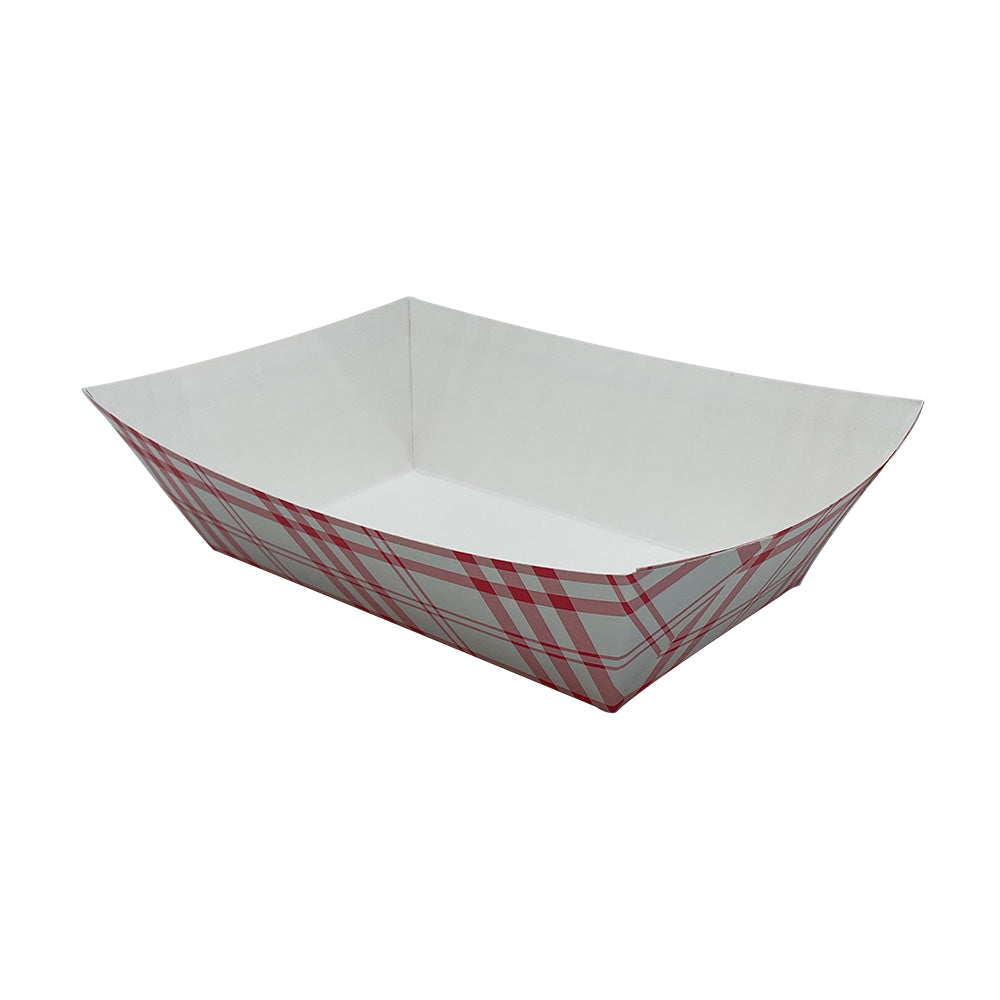NFT300 RED PLAID 3# FOOD TRAY PFAS FREE 500/CS