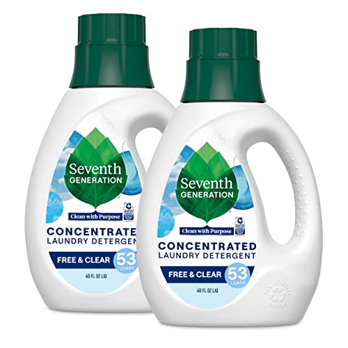 SEVENTH GENERATION FREE AND CLEAR CONCENTRATED LIQUID LAUNDRY DETERGENT 40 OZ (2 PACK) 2 Pack