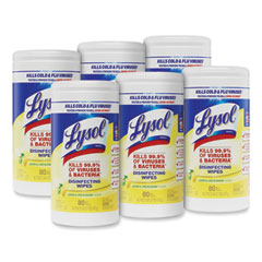 RAC77182CT LYSOL DISINFECTANT WIPE CANISTERS LEMON AND LIME SCENTED 6/CS