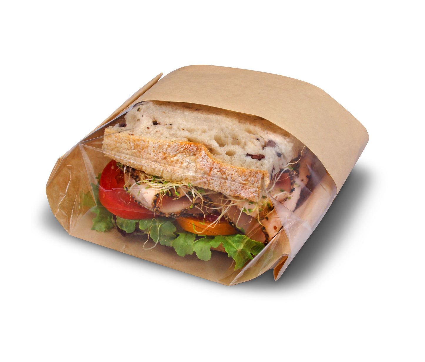 300094BC PAPER SANDWICH BAG W/WINDOW (5.75 X 2.75 X 9.5) 500/CS