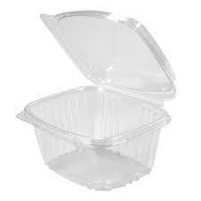 AD16F RAISED DOME 16 OZ PLASTIC HINGED DELI CONTAINER 200/CS