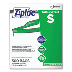 682255 ZIPLOC SANDWICH BAGS 6.5X5.88 500/CS