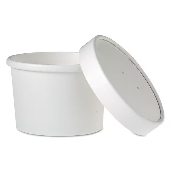 KHSB8A-2050 WHITE 8 OZ HOT/COLD PAPER FOOD CONTAINER 250/CS